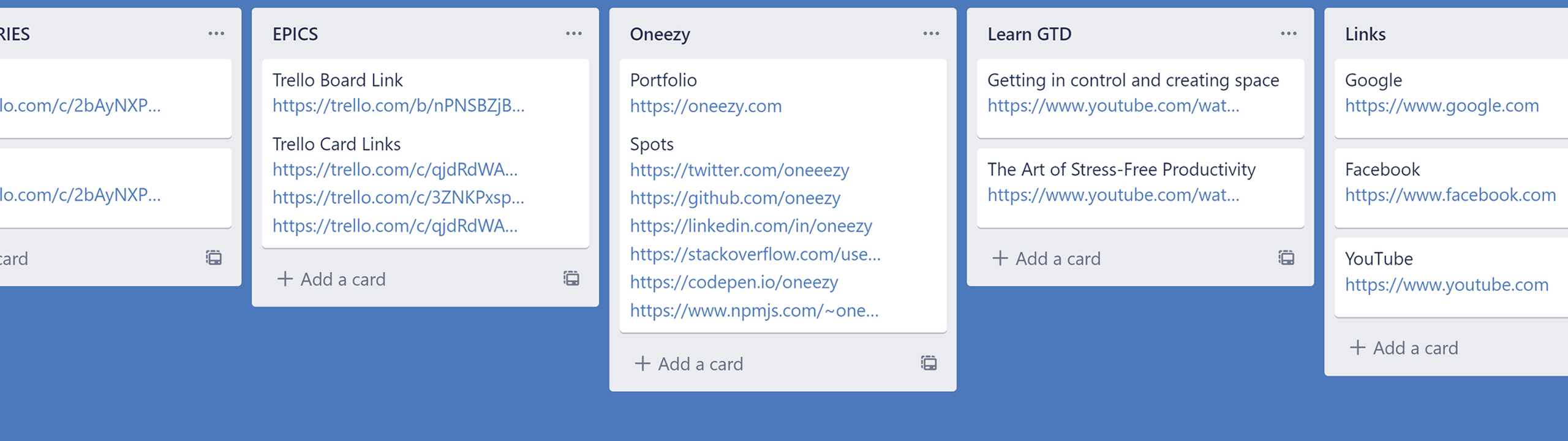 GTD Trello Card Links